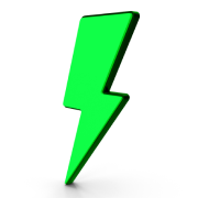 Ícone de raio verde representando energia